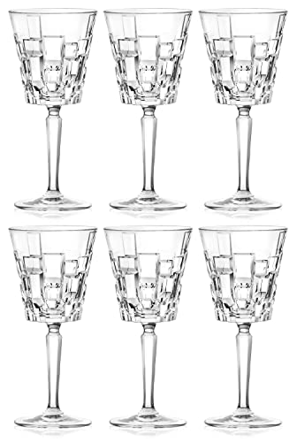 Barski Wine Glass - Goblet - Red Wine - White Wine - Water Glass - Stemmed Glasses - Set of 6 Goblets - Crystal like Glass - 9.3 oz. Beautifully Designed Made in Europe