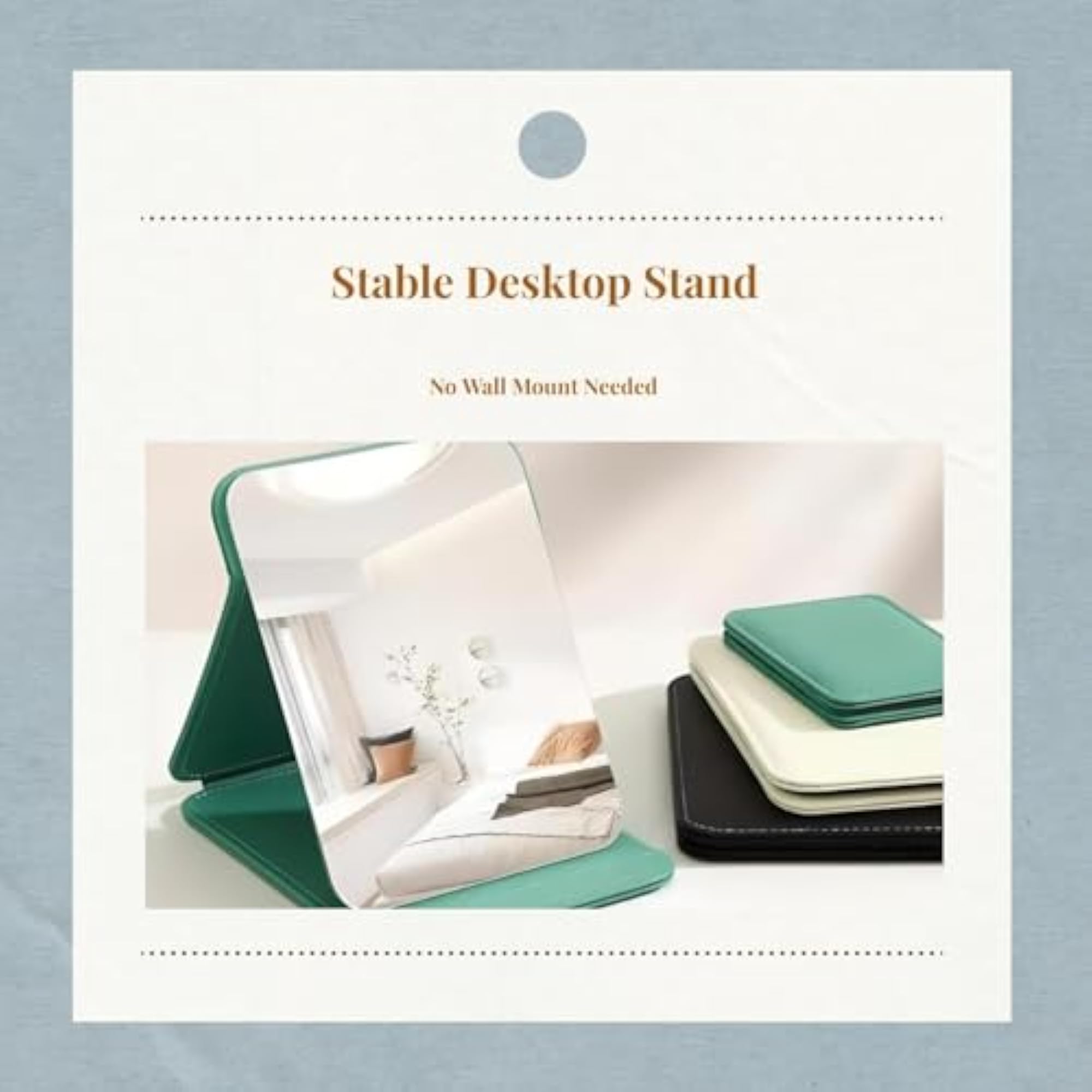 Acrylic Makeup Mirror, Shatterproof Desktop Vanity, Black