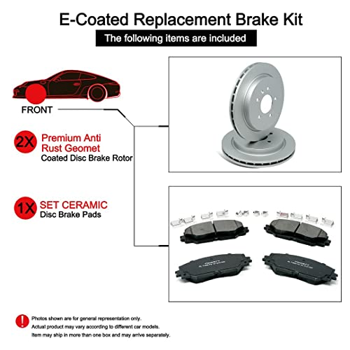 [Front] Tovasty Brake Pads And Rotors Kit For Toyota Corolla 1998-2002 E-Coated [Bk0534] #TOP1