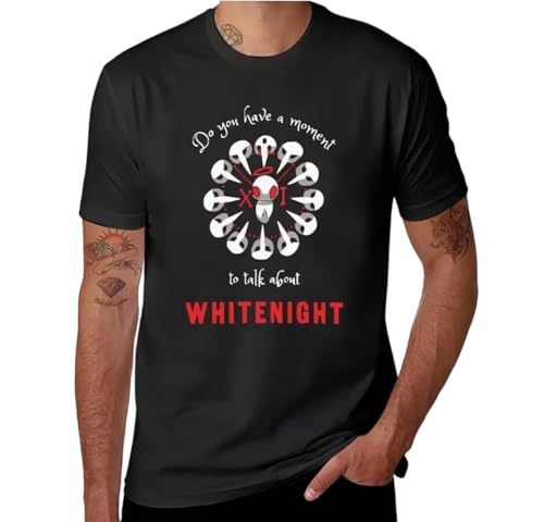 FHIAYRX Lobotomy Corporation Do You Have A Moment to Talk About WHITENIGHT T-Shirt Summer Men's Cotton Short Sleeves Black