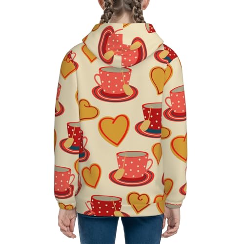 Cups of Tea Kids Pullover Hoodies Boys Sweatshirts Girls Athletic Clothes with Pocket4