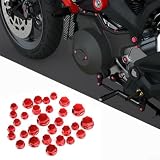 Copri viti per moto, 30 pezzi, bulloni esagonali rossi per carenatura parabrezza, antipolvere, M8, per m10, per m14, kit assortito di bulloni per moto sportive