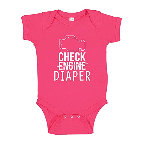 Image of Check Engine Diaper Funny Mechanic Pregnancy Announcement Baby One Piece Infant Bodysuit T-Shirt