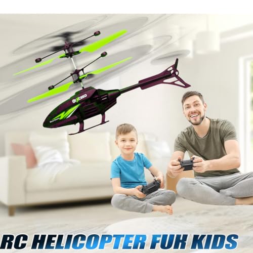 Image of VRIKRION Toy Plastic Helicopteer Remote Control Helicopter for 6 + Years Boys Indoor and Outdoor Helicopteer, Palm Sensing Helicopteer with led Lights (Pack of 1) (Black-RED)