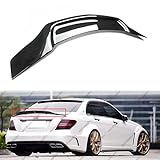 WheelX Rear Spoiler Compatible with 2008-2014 Benz W204 C-Class, R Style Duckbill Spoiler Fits for C180 C200 C250 C300 C350 C63 AMG, Duckbill Trunk Tail Deck Lid Wing Lip (Carbon Fiber Pattern)
