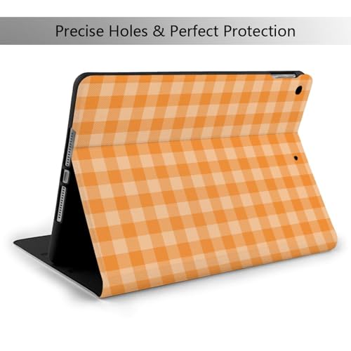 Housse iPad 10.2 motif écossais orange et blanc pour iPad 9/8/7 - 2