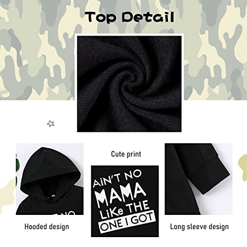 Walsoner Baby Boy Clothes Funny Letter Printed Long Sleeve Hoodie Tops Sweatsuit And Camouflage Pants Outfit Set （12-18 Months） #TOP3