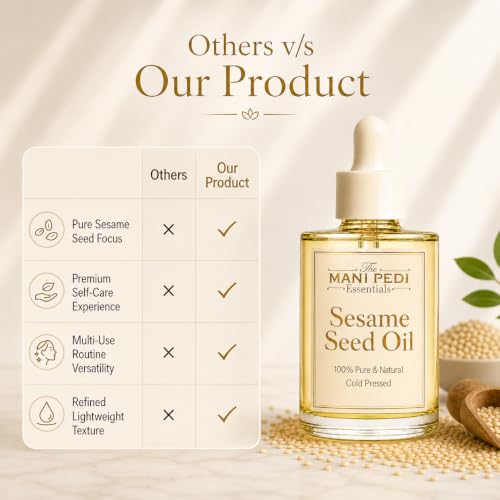 Image of TMPE Sesame Seed Oil, 100% Pure Cold & Pressed| Natural Til Oil for Face, Body Massage for Deeply Moisturized Skin 30ml