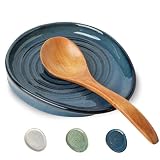 Seyatoo Glazed Blue Ceramic Spoon Holder