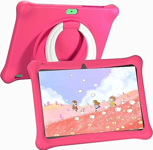SGIN Android 12 Tablet for Kids, 10 Inch Kids Tablet, 2GB+64GB Kids Tablets, with Case, WiFi, Dual Camera, iWawa Pre Installed, Educational Games, Parental Control APP (Pink)