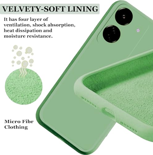 Image of A rtistque Liquid Silicone Back Cover Case for Redmi 13C 4g Shockproof TPU Soft Flexible with Camera Protection - Green