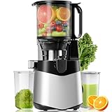 EanOruus Juicer Machines, 5.8' Oversized Chute 400W Quiet Powerful Motor, 1.8L Large Capacity, Compatible with Fruits/Veggies,High Extraction Rate & Quick Cleanup, Silver Gray