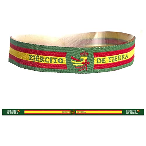 ADCSHOP - Pulsera de Ejercito de Tierra de España. De tela y hilo tricotado....