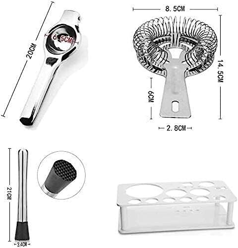Kit de coctelería de acero inoxidable con soporte miniatura 3