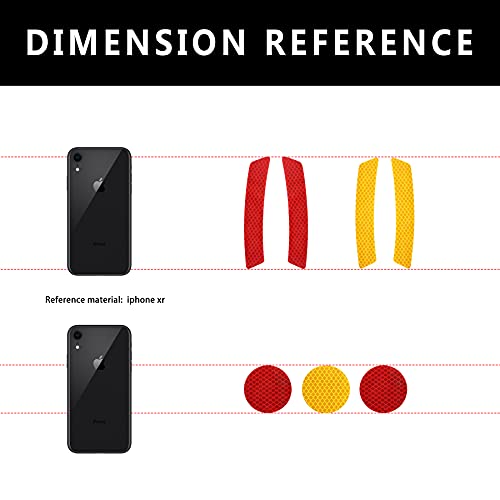 Image of 10L0L Golf Cart Front Rear Side Reflex Reflector Strips, Stick-On Sticker Decals Red Amber - Round