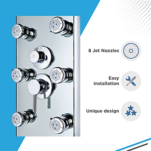 Blue Ocean 52" Aluminum SPA392M Shower Panel Tower System with Rainfall Shower Head (Clear) by Blue Ocean - Image 3