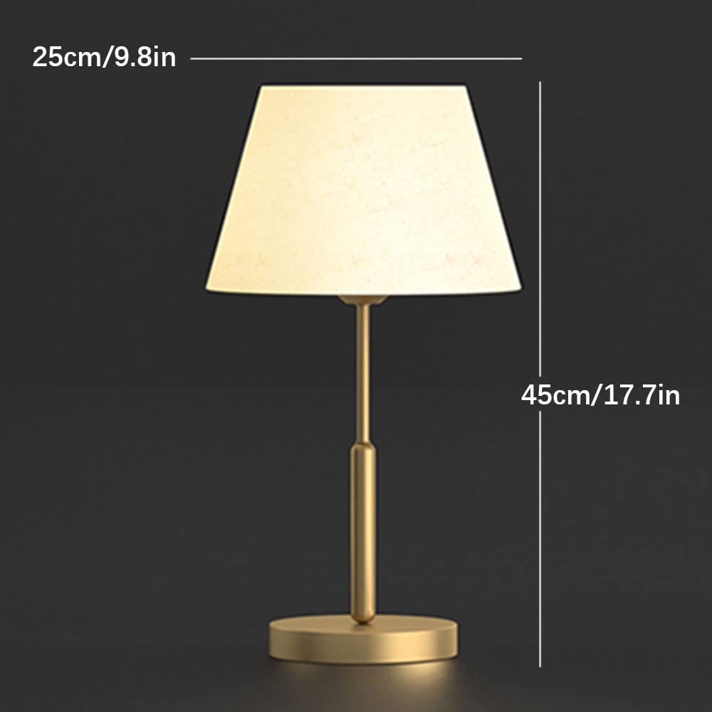 Okucia do lamp stołowych Chiński styl miedziana lampa biurkowa LED 3 kolory ściemniana metalowa lampa biurkowa z tkaniny