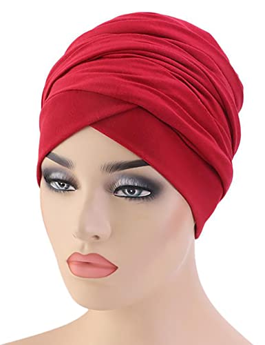 Harewom Long Sock Tubular Turban Headwrap African Hair Wraps for Women Loc Bohemian Tube Tail Hair Scarf Headband Tie