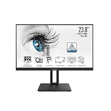 MSI Pro MP242P 24 Inch Full HD (1920 x 1080) Monitor, 75Hz, IPS, 5ms, HDMI, VGA, Adjustable Stand, Anti-Glare, Anti-Flicker, Less Blue Light TÜV Certified, VESA Mount, Built-in Speakers