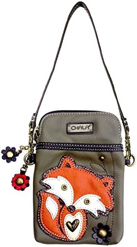 Chala Crossbody Cell Phone Purse - Women PU Leather Multicolor Handbag with Adjustable Strap - Fox - Olive