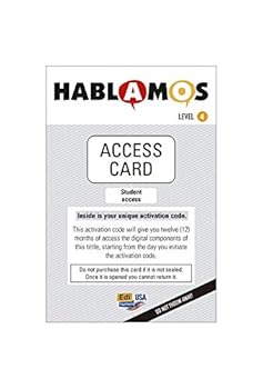 Printed Access Code Hablamos Level 4 Student 1 Year Access Code: Licence Activation Code Book