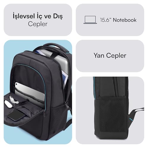 Mack Move MCC-505 Laptop Sırt Çantası, Profesyonel Sırt Çantası, Kadınlar ve Erkekler için Bilgisaya