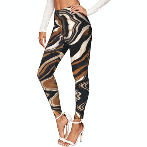 Leggings de compresión para senderismo, gimnasio y estilo urbano de mármol