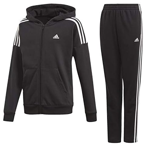Adidas Boys Cotton Tracksuit - Black/White Cover
