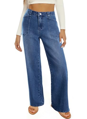 Astylish Women‘s High Waisted Straight Leg Jeans Stretchy Wide Leg Jeans Trendy Denim Pants - Image 5