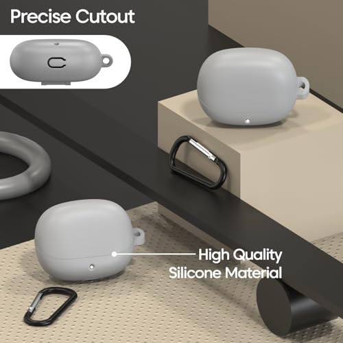 Image of Sounce Soft Silicone Protective Case Cover, Boat Airdopes Plus 311 (2025 Launch) Shockproof, Scratch-Resistant, Dustproof Earbuds Case with Keychain Clip, Easy Portability, (Grey)