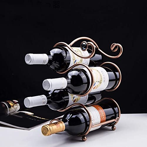 Soporte de vino metálico para mesa para 4 botellas miniatura 1