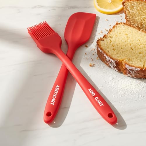 Image of ADD2CART (Assorted, 2 piece Set) Cooking Oil Brush with Non-Stick Silicone Spatula Food-Grade, BPA-Free, Dishwasher Safe, Heat-Resistant from -40C to 230C, and a Smooth Design for Baking and Mixing