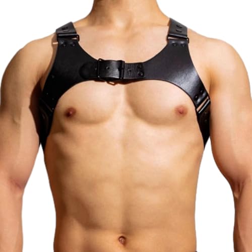 Arnés de pecho para baile y estética punk gótica con cinturón de poliuretano resistente 3