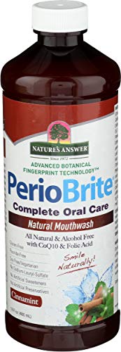 Natures Answer PerioBrite Alcohol-Free Mouthwash Cinnamon 16-Fluid Ounce | Whitens Teeth | Freshens Breath | Removes Plaque | Minimizes Dry Mouth (Pack of 1)
