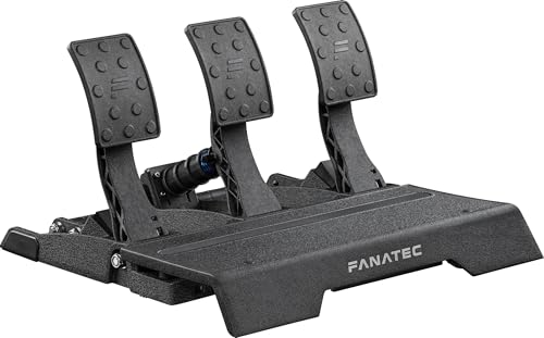 Fanatec CSL Elite Sim Racing Pédales v2 – Jeu de 3 Pédales (Embrayage, Frein, Accélérateur), Plug-et-Play, Capteurs à Effet Hall Sans Contact, RJ12/USB pour PC, PS5, PS4, Xbox Series X|S, Xbox One