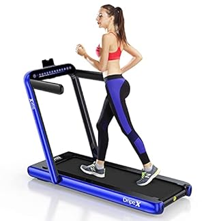 Dripex 2 in 1 Folding Treadmill, 2.25HP Under-Desk Motorized Treadmill with Bluetooth Speaker,Remote Control,LED Display,Easy Assembly, Indoor Walking Running Machine for Home Office Fitness