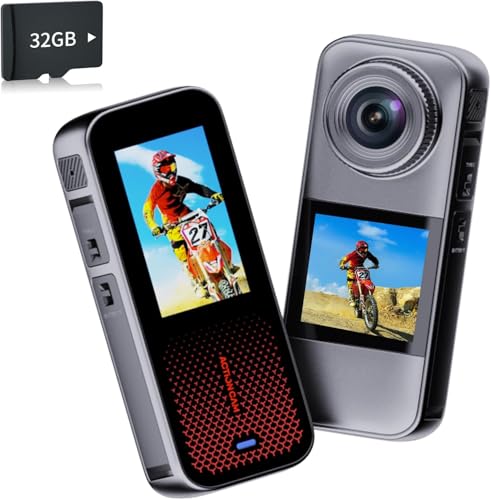 Xilecam Action Camera Dual Screen Sports Camera 32GB Card,Support Rain Protection with 2 X1350mAh...