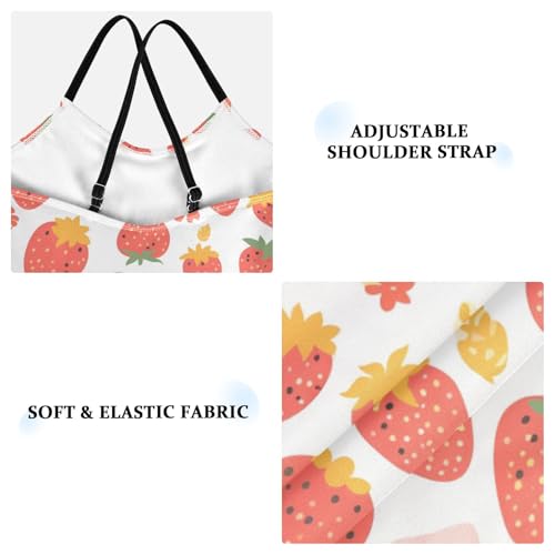 KLL Vector Strawberry Pattern Design Girls' 1-Piecing Swimsuit Summer Swimwear Adjustable Strap Quick Dry3