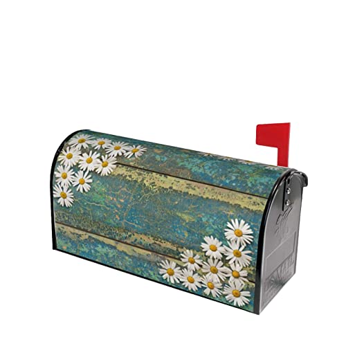 Foruidea Vintage Wooden Wood Daisy Mailbox Covers Magnetic Mailbox Wraps Post Letter Box Cover Standard Oversize 21 X 18 Mailwrap Garden Home Decor #TOP2