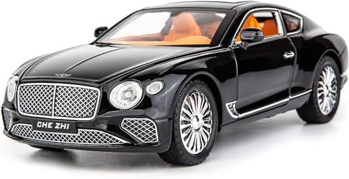 Image of Compatible for 1 /24 Bentley Continental GT Model Car Alloy Diecast Toy Car Collectible Pull Back Toy Vehicles with Sound and Light Door Can Be Opened for Girls Boys Gift-Black