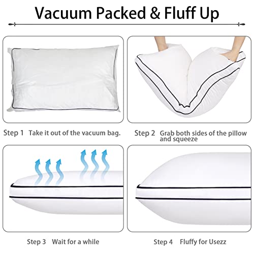 Bed Pillows For Sleeping 2 Pack- Pillows Queen Size Set Of 2, Hotel Quality Soft & Comfortable Improve Sleep Quality, Luxury With Gusset Design Stereoscopic Pillows For Side,Stomach Or Back Sleepers #TOP1