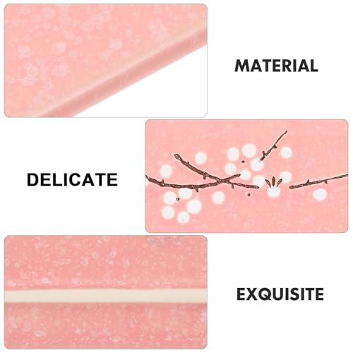 Plato de Cerámica Rectangular Rosa para Sushi miniatura 6