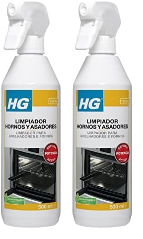 HG Limpiador de hornos y asadores, Parrilla y Barbacoas, Elimina los Restos de Comida y Grasa Quemada, Para Cocina y Uso al Aire Libre (500 ml) - 138050130 (Paquete de 2)