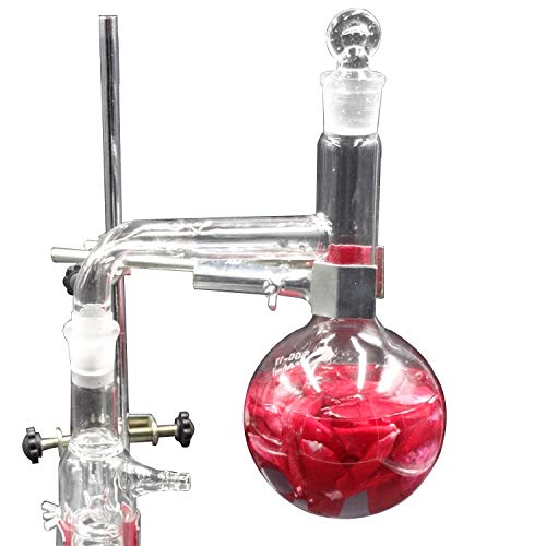 Juego de 24 piezas de Labeware de 500 ml nuevo equipo de destilación de laboratorio de aceite esencial puro destilador de agua con dos calentadores de llama