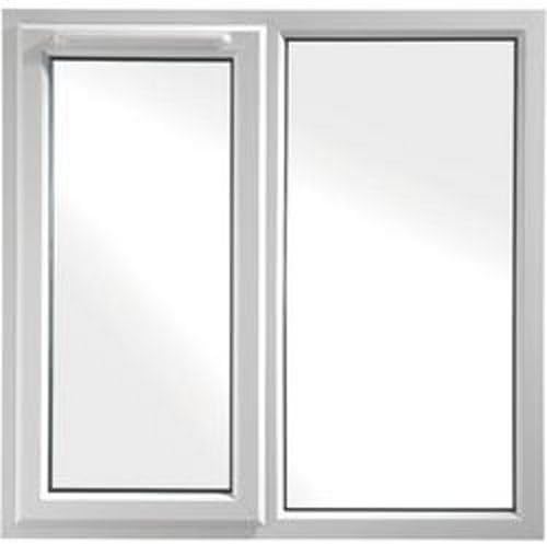 uPVC DOUBLE GLAZED WINDOW - A Rated - White - 1190 x 1190mm - Clear - 2 Panel Left Hung