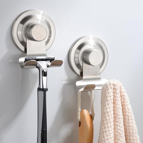 AIDILI Suction Razor Holder for Shower 2 Pack Suction Cup Hook for Bathroom