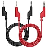 Sumnacon 2Pcs Banana to Banana Plug Test Leads - Stackable 4MM Banana Plug Test Cables, Multimeter Clip Wires for Electrical Testing 1000V/15A