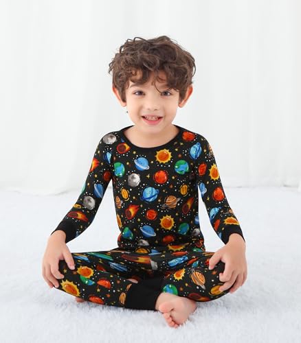 Image of Toddler Boys Girls Clothes Viscose from Bamboo Long Sleeve Top and Pants Clothing Set Soft 2Pcs Kid Outfit