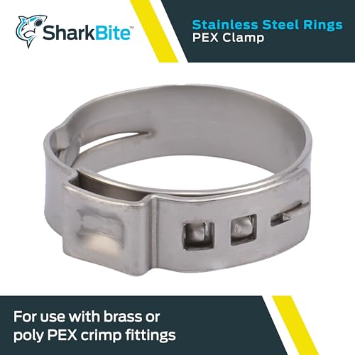 Image of SharkBite 1 Inch Clamp Ring, Stainless Steel Plumbing Fitting, PEX Pipe, PE-RT, UC956A
