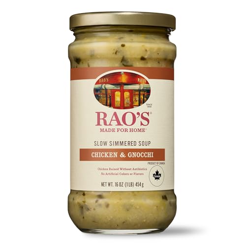 Rao's Made for Home Chicken Gnocchi Soup, 16oz, Real Vegetables, Traditional Italian Heat and Serve Soup